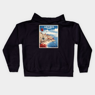 Antibes France Vintage Travel Poster Tourism Kids Hoodie